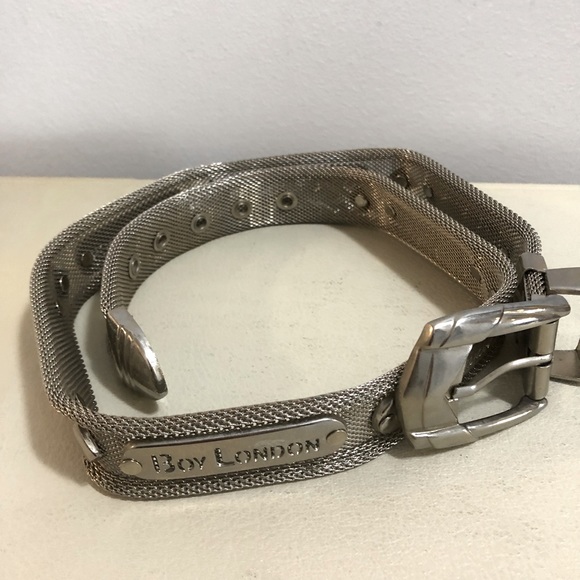 BOY LONDON Vintage Metal Belt, Silver, Size S/M - Picture 3 of 5